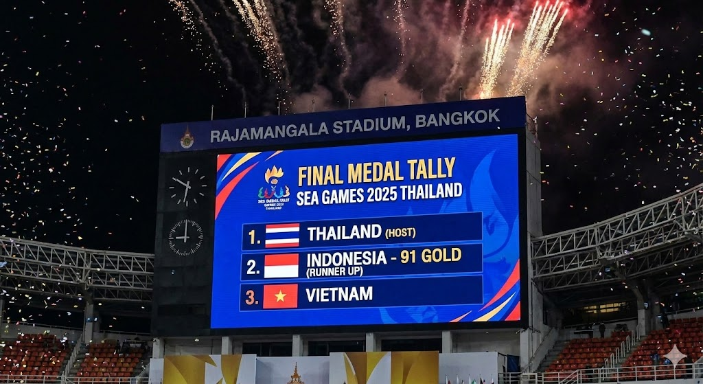 Indonesia Kunci Posisi Runner Up SEA Games 2025, Bawa Pulang 91 Emas